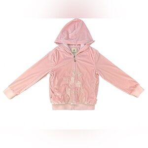 ALPHABET Velour Embroidered Hooded Zip Front Jacket - 120 (6-7Y)
